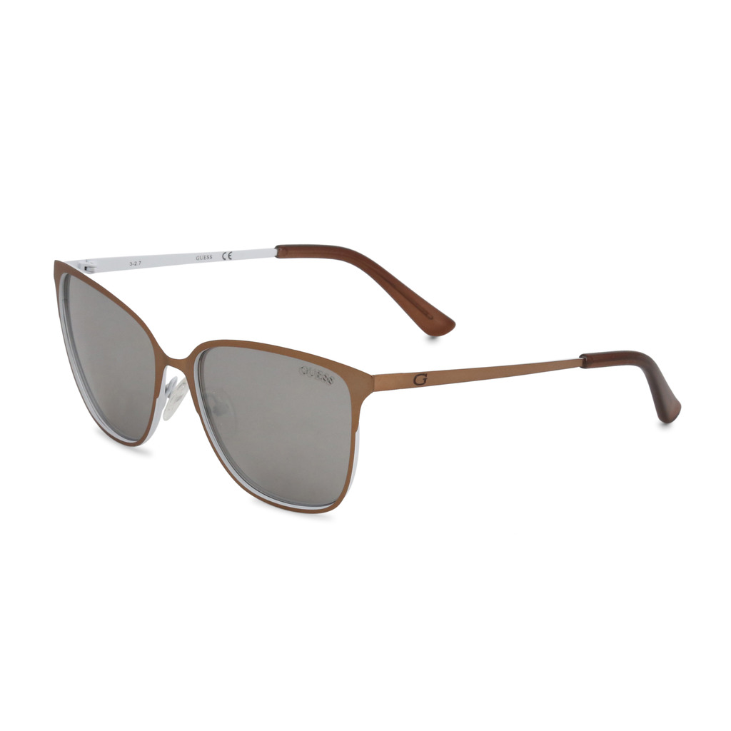 Lunettes De Soleil Guess Pour Femme - Monture Plastique Blanche/noire, Verres Violets Dégradés, Occasion
